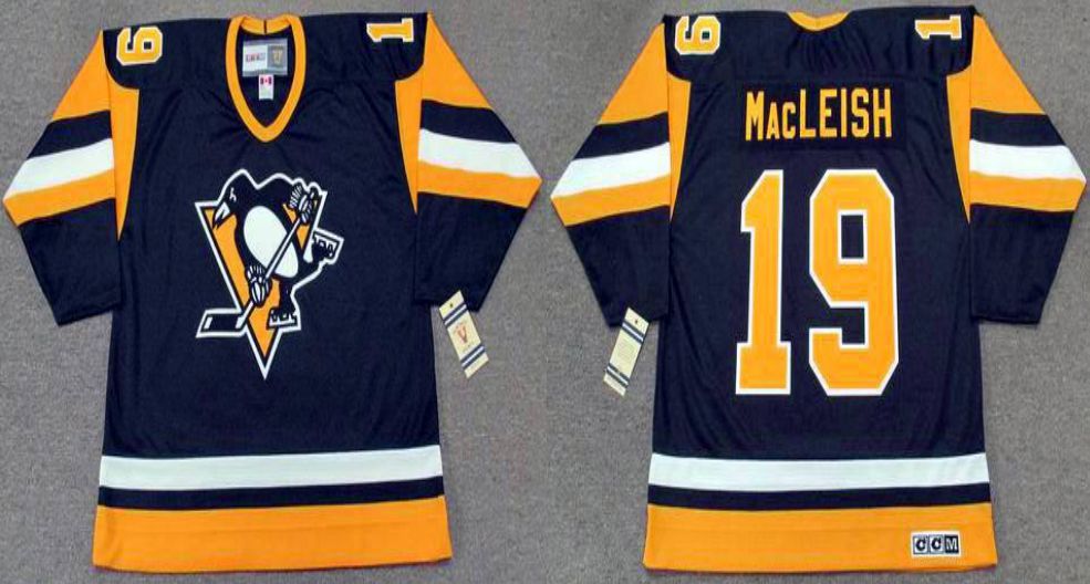 2019 Men Pittsburgh Penguins 19 Macleish Black CCM NHL jerseys